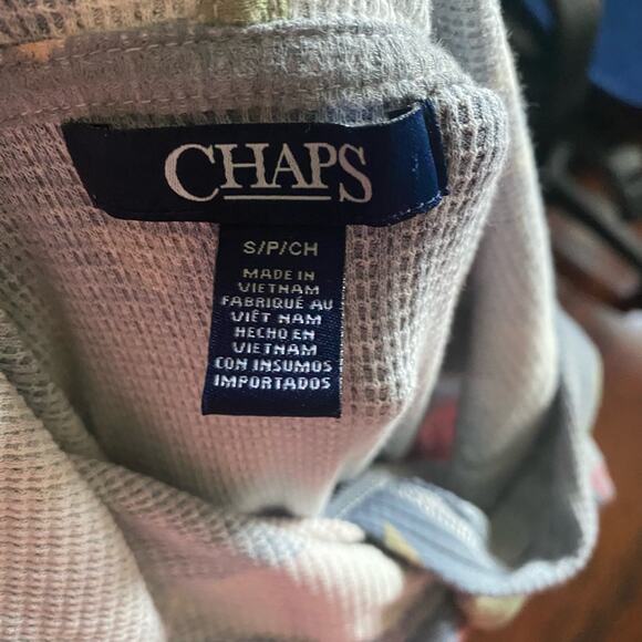 Chaps Multicolor Aztec Southwestern Thermal Waffle Knit Pullover Hoodie Size S - Picture 11 of 11